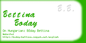 bettina boday business card
